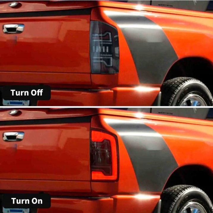 фото №10, Dodge ram 2002-2006 фара лампы зад kpl led европа жёлтый поворот тонированный