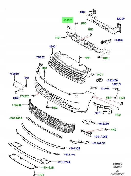 фото №10, Новый оригинальный кронштейн крепление бампера new range rover l460 lr150979