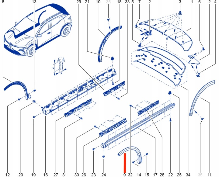 фото №16, Нова oem номер молдинг крила ліва передня renault megane ev e-tech