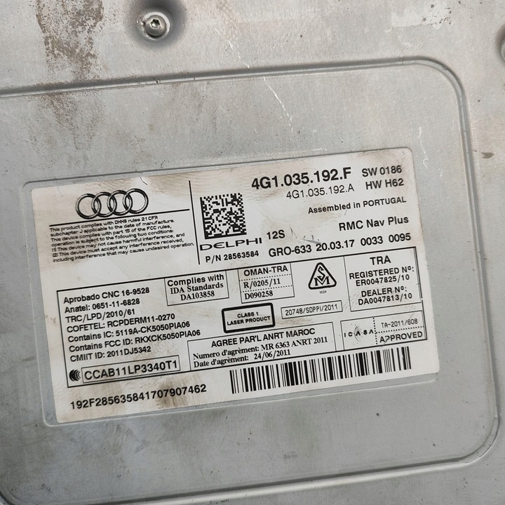 фото №8, Audi a7 s7 4g 2017 панель / радіопрогравач cd/dvd/gps