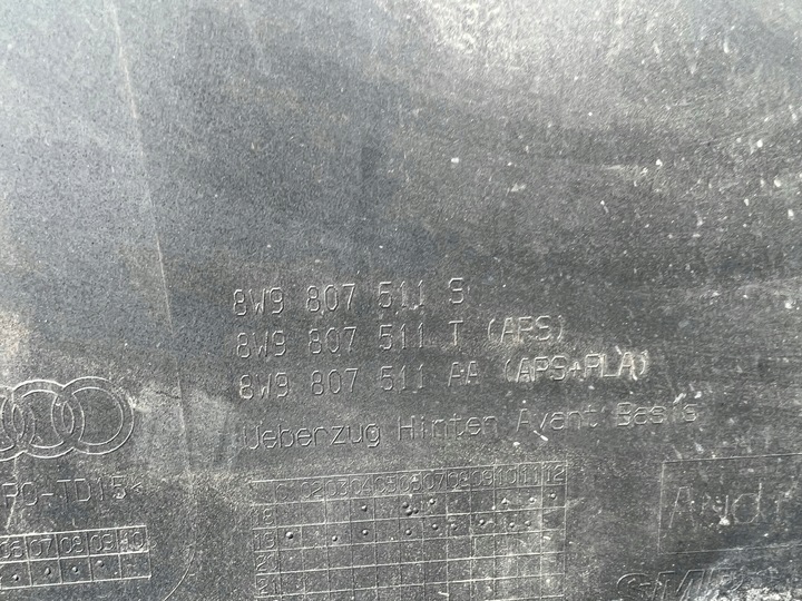 фото №9, Audi a4 b9 8w9 универсал рестайлинг 20- бампер зад bez pdc