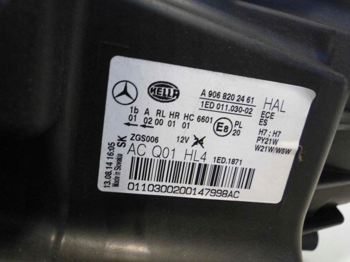 фото №10, Mercedes sprinter w906 906 рестайлінг фара ліва h7