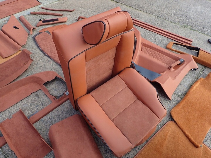 фото №9, Mercedes sec c126 комплектные салон сиденья recaro диван консоль алькантара