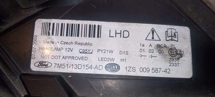 фото №6, Ford c-max i рестайлинг 2006- ксенон лампа правая перед 7m51-13d154-ad