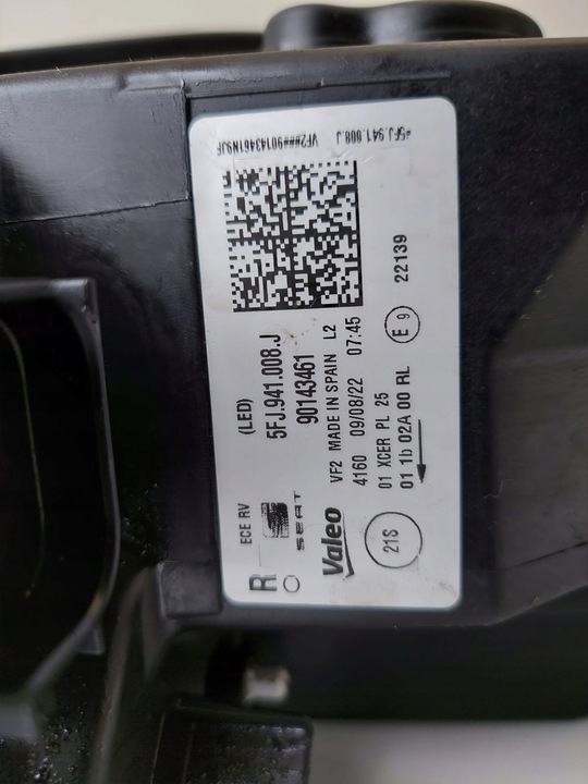 фото №7, Seat tarraco 5fj лампа правая перед 5fj941008 j полный led оригинал
