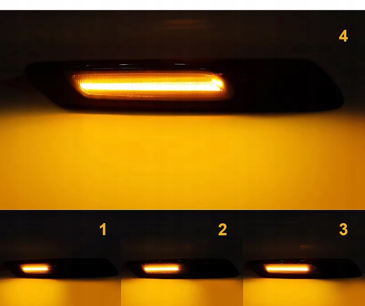 фото №10, Поворотники боковые bmw 5 f10 f11 f07 led диодные четкий чёрный комплект