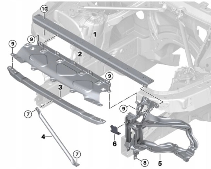 фото №10, Панель крепления фар лампы правые левый кронштейн pas перед усилитель bmw x7 g07 xm g09 23