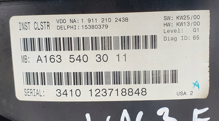 фото №6, Спідометр  прилади mercedes ml w163 cdi a1635403011 eu