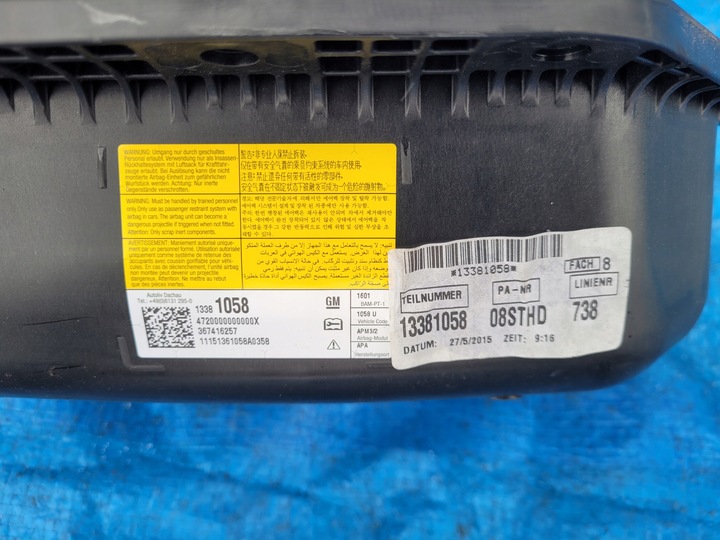 фото №14, Запчастини zafira c панель консоль капот подушка безпеки європа