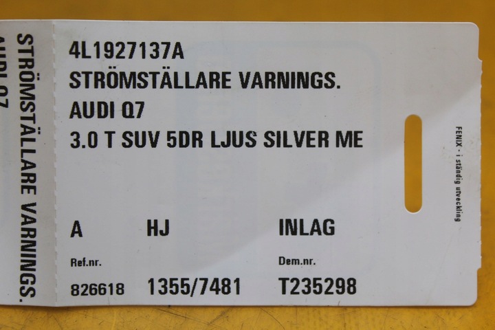 фото №11, Панель переключателей esp света аварийные audi q7 4l 4l1927137a