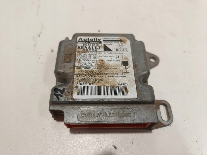 фото №1, Датчик подушка безпеки renault kangoo 8200272510 602629200