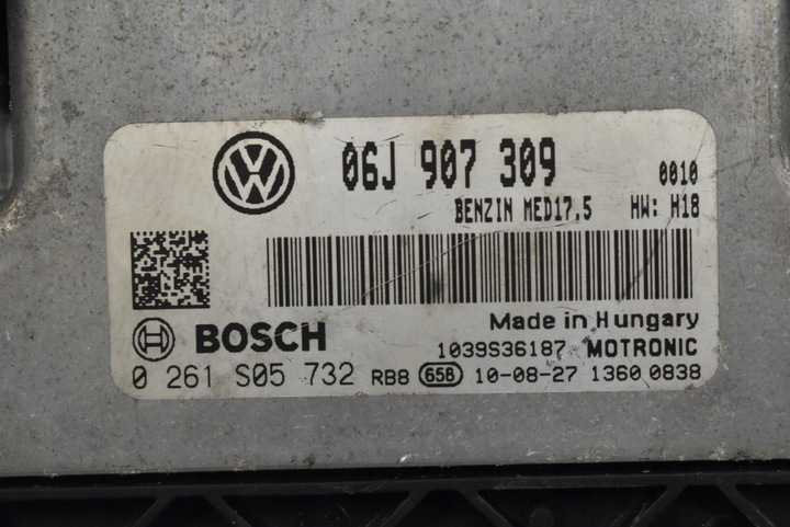 фото №6, Блок управления компьютер двигателя 06j907309 0261s05732 vw passat cc 1.8 tsi 160 km