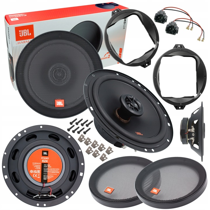 фото №1, Міцний динаміки автомобільні jbl stage2 624 + проставки audi a3 8l a4 b5 tt 8n