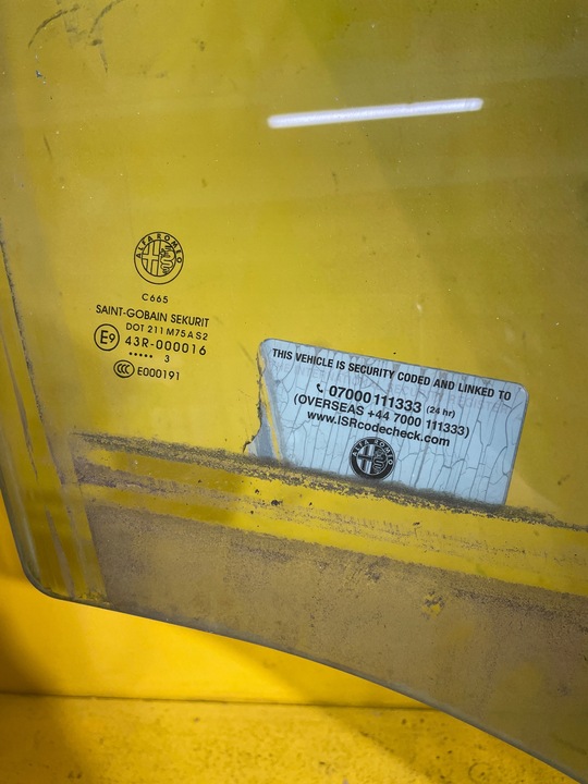 фото №3, Alfa romeo giulietta - стекло дверь - правые перед - 43r000016