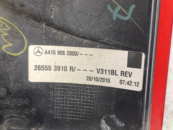 фото №8, Фара задняя левая mercedes-benz citan w415 a4159062800 265553910r v311bl
