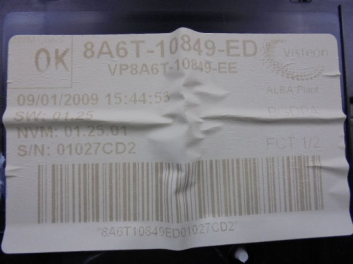 фото №15, Fiesta mk6 08-12 спідометр  прилади 1.6b 8a6t10849ed