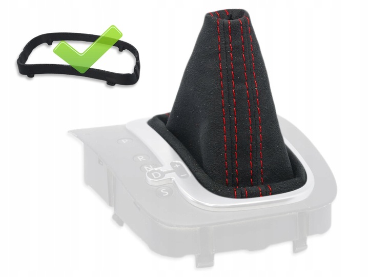 фото №1, Vw golf 6 08-13 dsg gti чехол изменения коробки передач алькантара красный нитки рамка