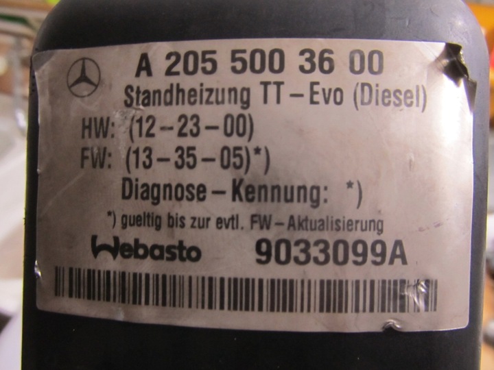 фото №5, Вебасто термо top evo mercedes a2055003600 дизель
