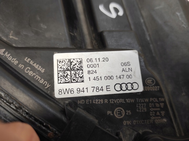 фото №10, Audi a5 8w 16-19 лампа права перед повний led matrix 8w6941784e