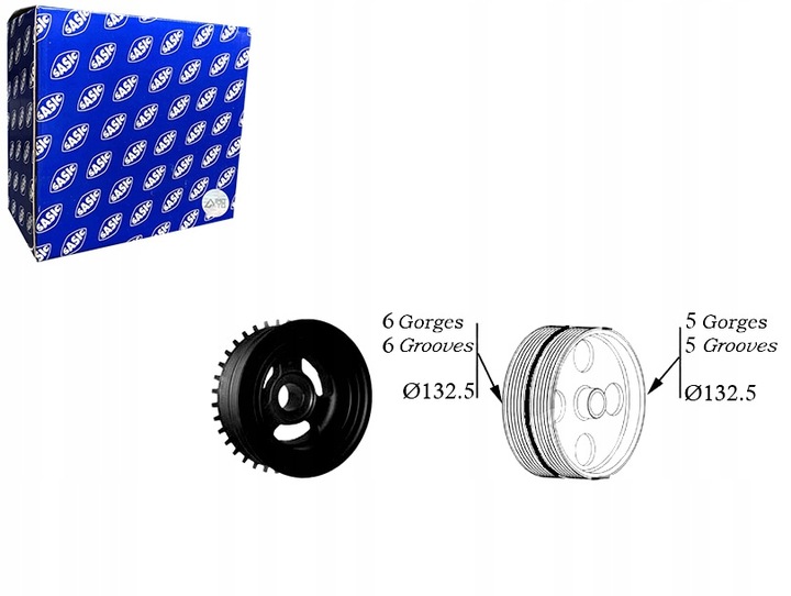 фото №1, Sasic 2156068 колесо ременное, wał коленчатый