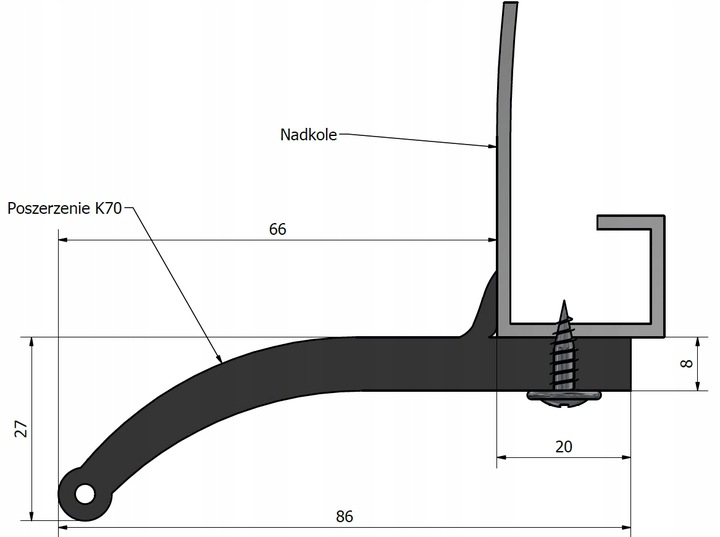 фото №12, Расширители резиновые 7 cm крыльев колёсная арка montowane od бок