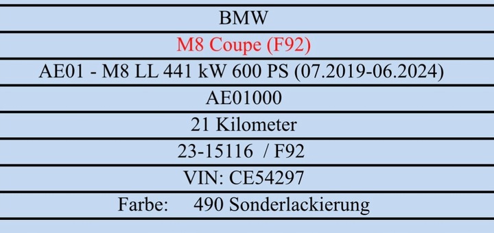 фото №14, Бампер капот крыло усилитель радиатор bmw m8 f91 f92 f93 цвет 490