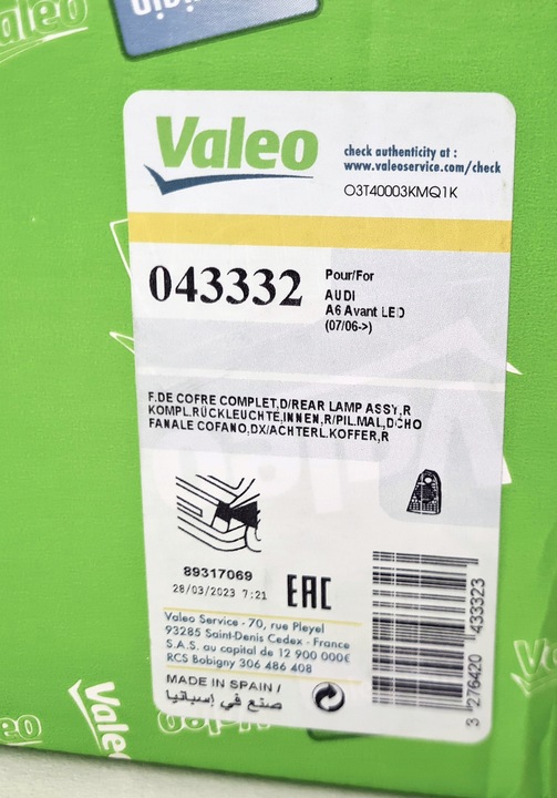 фото №6, Audi a6 c6 лампа led правая w крышка багажника универсал новая ori 4f9945094c