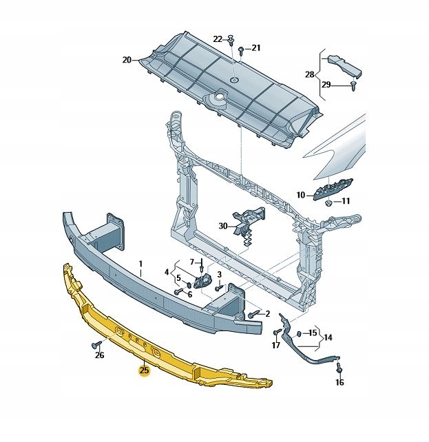 фото №1, Пена наполнитель абсорбер бампера audi a6 c8 оригинал od aso