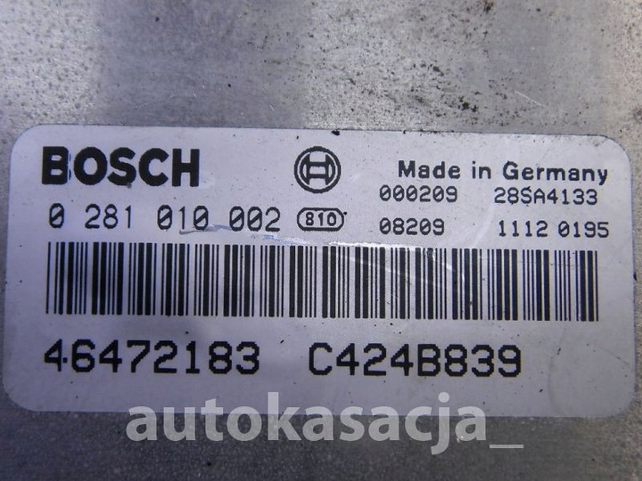 фото №5, Lancia lybra компьютер 1,9 jtd 46472183 0281010002