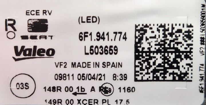 фото №11, Seat arona ibiza фара передняя диодный перед правая led oem номер 6f1941774 новая