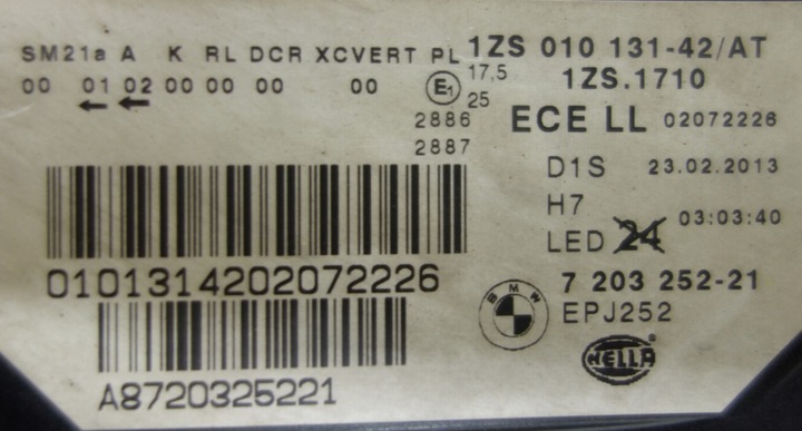 фото №16, Bmw 5 f10 f11 2010-2013 7203252 bixenon динамічний led лампи перед передні