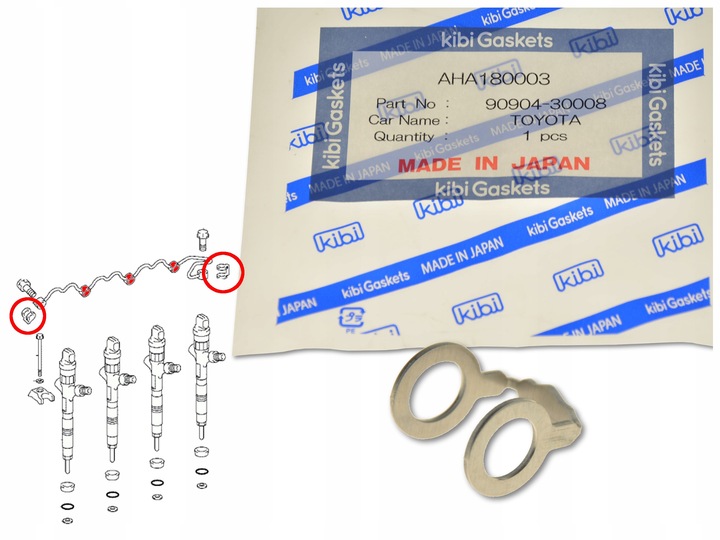 фото №1, Прокладка переливна toyota lexus 90904-30008 aha180003 kibi країна виробництва японський