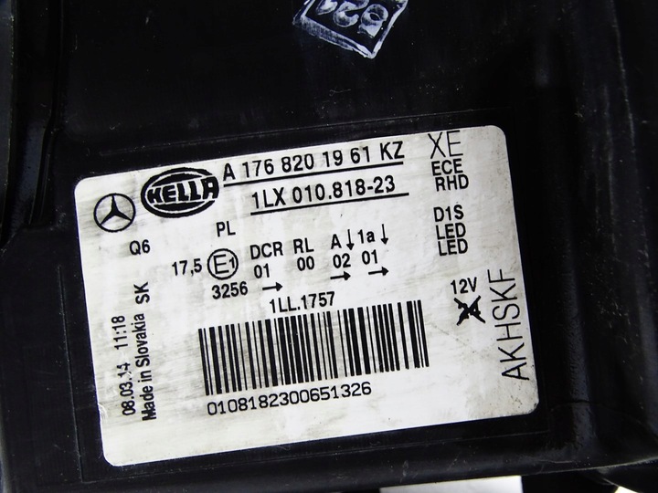 фото №15, Фара лампа лівий перед bi ксенон mercedes a w176 a1768201961