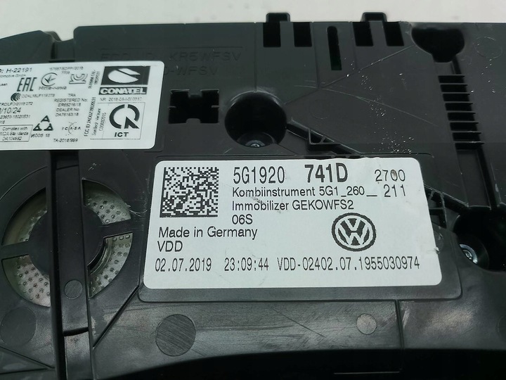 фото №10, Спидометр vw golf vii 5g1920741d 5g1260211 1.6 tdi