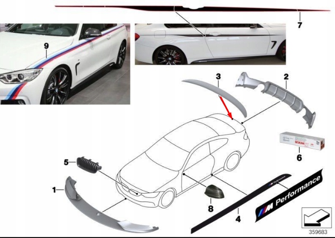 фото №9, Bmw 4 f32 rear tailgate спойлер 51192354500