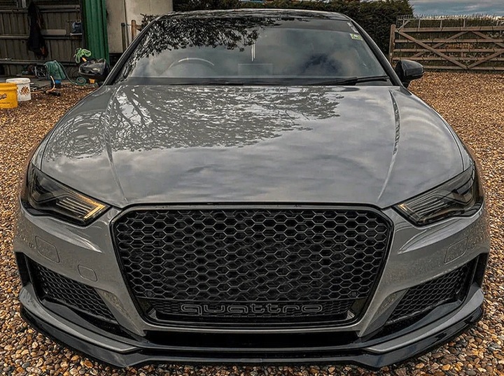 фото №9, Решітка радіатора+ ґрати audi a3 8v 12-16 rs3 вигляд quattro чорний блиск сота сота