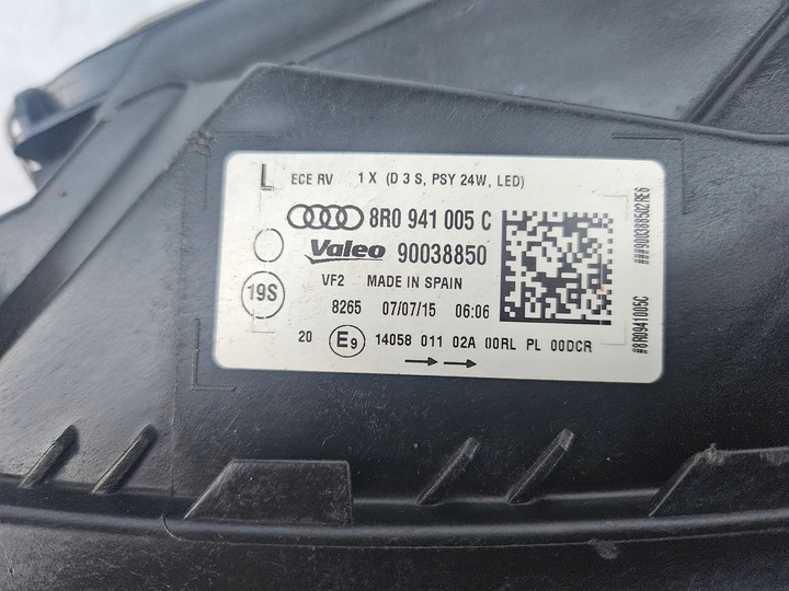 фото №9, Audi q5 рестайлинг 8r0 лампа левая ксенон 8r0941005c bdb