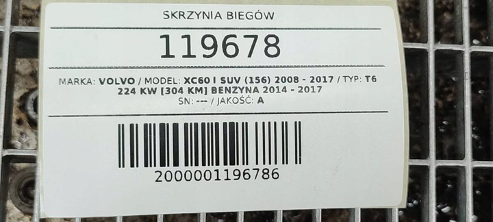 фото №11, Коробка передач коробки передач автоматична volvo xc60 i t6 3.0b 1285185 tf-80sc