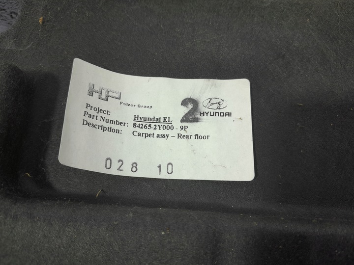 фото №7, Hyundai ix35 i ковёр пол обивка зад 84265-2y000