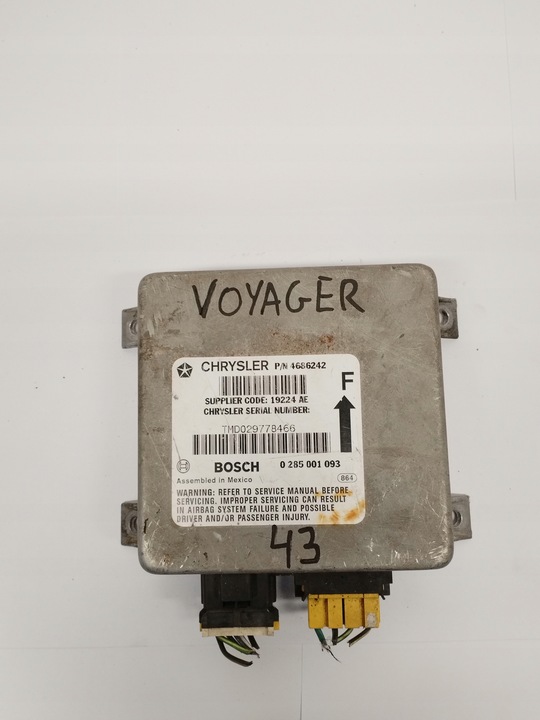 фото №1, Модуль блок управления датчик подушка безопасности chrysler voyager 0285001093