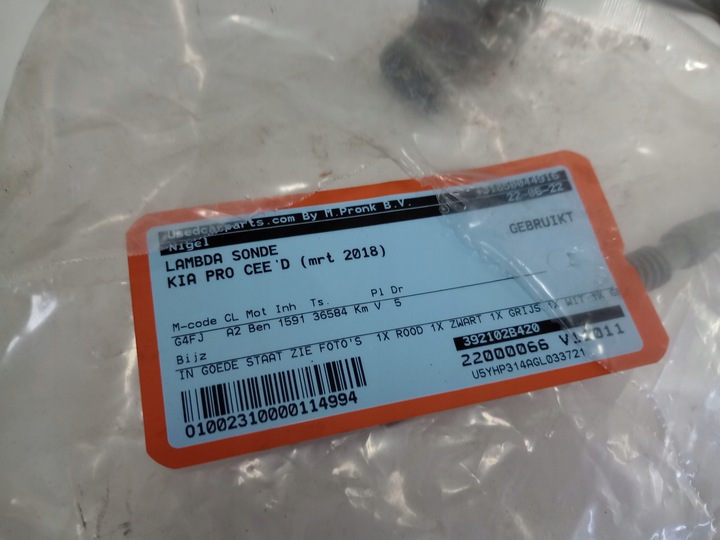 фото №11, Kia pro ceed 2018 лямбда-зонд оригінал 39210-2b420 європа