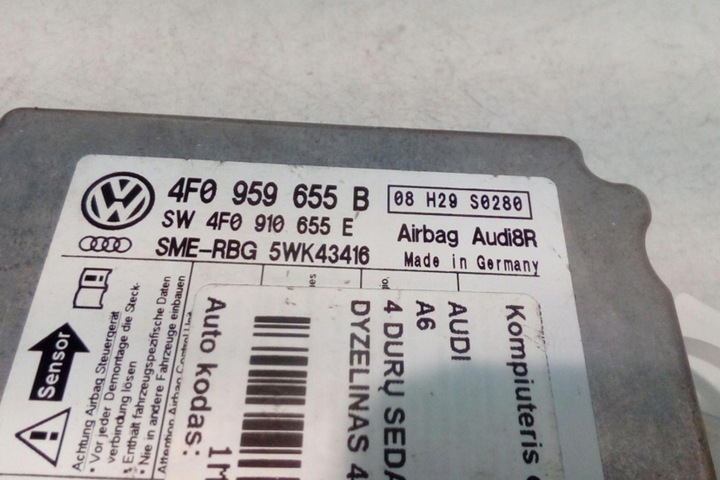 фото №1, Модуль подушка безпеки audi a6 4f2, c6 4f0959655b 2.0l дизель 103kw 2006