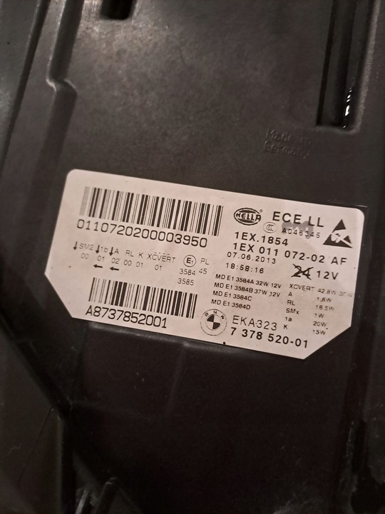 фото №7, Bmw 5 f10 f11 адаптивний led лампа ліва права перед комплект