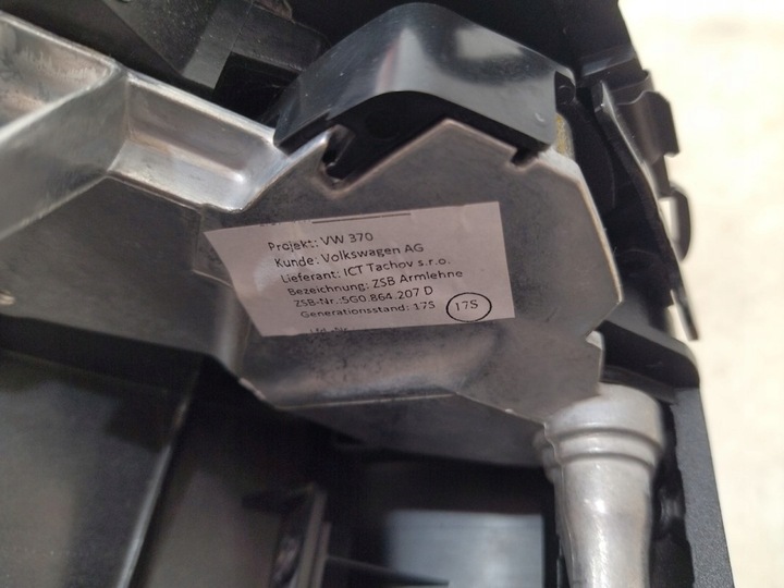 фото №16, 5g0864207d туннель средний чёрный материал белая nić vw golf vii 2013+