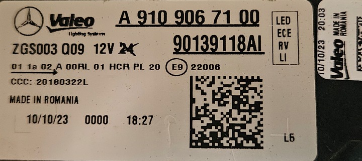 фото №8, Mercedes sptinter w907 w910 лампа ліва повний led a9109067100