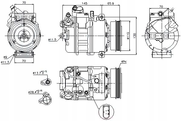 фото №10, Компрессор кондиционера audi a4 00-07 w в комплекте з