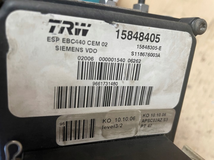 фото №9, Peugeot 407 2.7 hdi насос abs 15848405 15848305 s118676003a