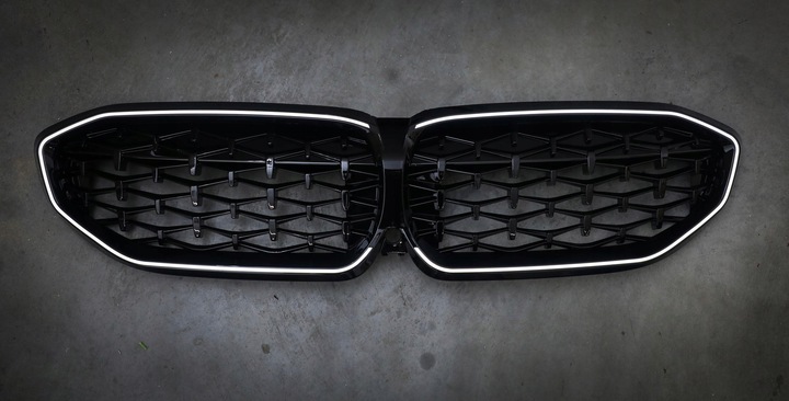 фото №3, Led решітка решітка радіатора решітки радіатора bmw 3 g20 19-22 чорний блиск діамант iconic голова