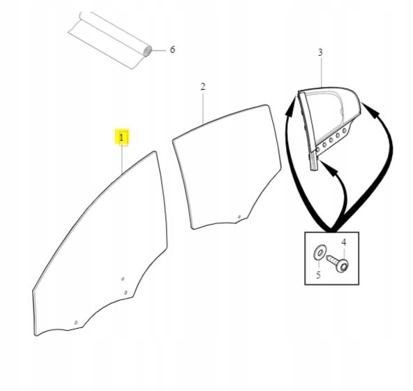 фото №1, Скло двері лівий перед volvo s60