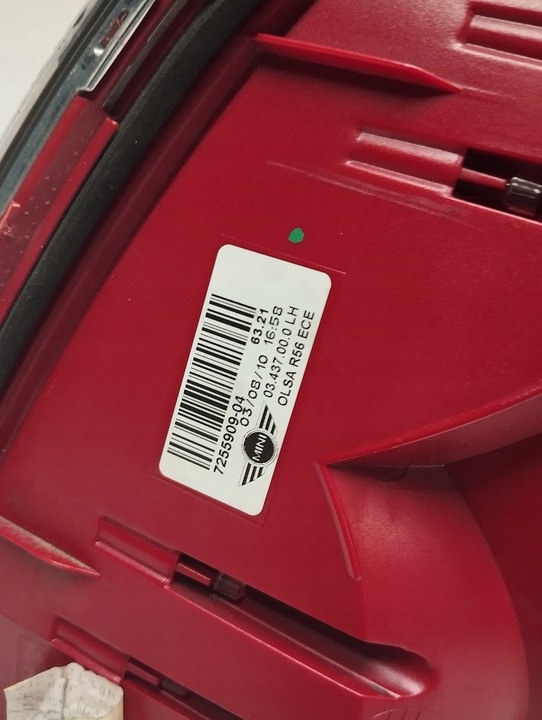 фото №3, Левая лампа зад задняя mini one r56 рестайлинг 7255909-04 европа